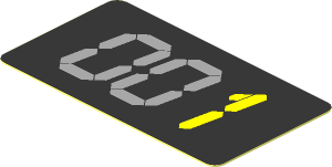 Sticker  1.0 x  1.8 with Yellow Digital "1" on Black Background