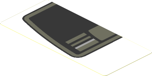Sticker  1.8 x  4.0 with Black Trapezoid on White Background Right