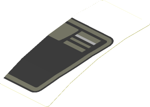 Sticker  1.8 x  4.0 with Black Trapezoid on White Background Right (Formed)