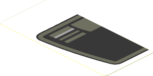 Sticker  1.8 x  4.0 with Black Trapezoid on White Background Left