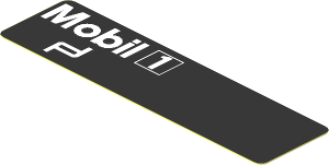 Sticker  0.8 x  3.0 with White Logos on Black Background Right