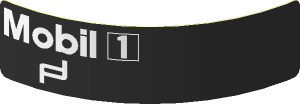 Sticker  0.8 x  3.0 with White Mobil1 Logo on Black Background Right (Formed)
