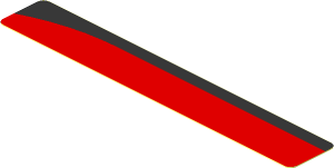 Sticker  0.6 x  3.8 with Red Stripe on Black Background Right