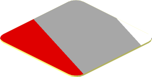 Sticker  0.8 x  0.8 with Grey and Red Stripes on White Background Right
