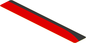 Sticker  0.6 x  3.8 with Red Stripe on Black Background Left
