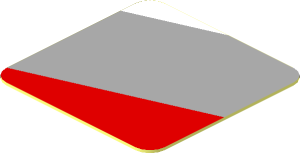 Sticker  0.8 x  0.8 with Grey and Red Stripes on White Background Left