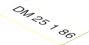 Sticker  0.8 x  1.8 with White Number Plate "DM25186" on White Background