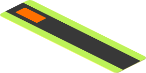 Sticker  0.8 x  3.0 with Black Line and Orange Light on Lime Backgound