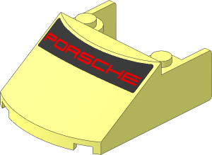 Windscreen  5 x  4 x  1.667 Curved with Red "PORSCHE" on Black Background Sticker