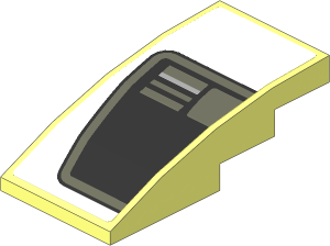 Slope Brick Curved  4 x  2 with Black Trapezoid on White Background Left Sticker