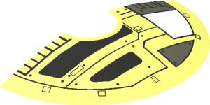 ~Dish  8 x  8 Inverted Solid Studs with SW TIE Interceptor Hatch Pattern Half