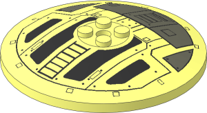 Dish  8 x  8 Inverted Solid Studs with SW TIE Interceptor Hatch Pattern