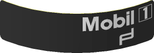 Sticker  0.8 x  3.0 with White Logos on Black Background Left (Formed)