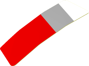 Sticker  0.8 x  2.5 with Grey and Red Stripes on White Background Right (Formed)