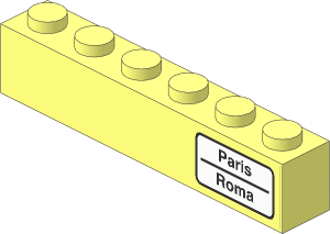 Brick  1 x  6 with "Paris - Roma" Right Sticker