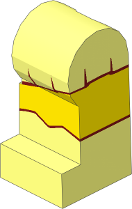 Minifig Leg Left with Skirt, Boot and Light Nougat Leg Pattern