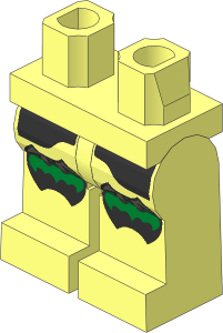 Minifig Hips and Legs with Silver Armour Plates and Knee Pads with Bat Pattern
