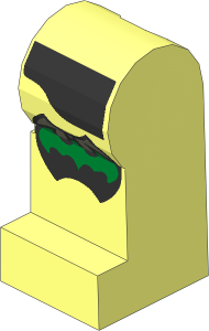 Minifig Leg Left with Silver Armour Plate and Knee Pad with Bat Pattern