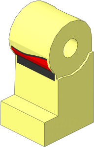 Minifig Leg Right with Nougat Leg and Silver Rimmed Boot Pattern