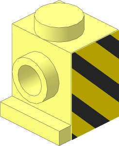 Brick  1 x  1 with Headlight with Black and Yellow Danger Stripes Left Sticker