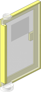 Door  1 x  4 x  5 Right with Trans Clear Glass with White Open Hours "9-12 / 14-17" Sticker on Upper Section