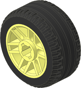 Wheel Rim 10 x 14 with Fake Bolts and  6 Spokes with Tyre 10/ 32 x 14