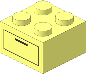 Brick  2 x  2 with Black Drawer Sticker