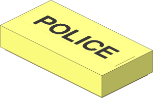 Tile  1 x  2 with Thin Black "POLICE" Sticker
