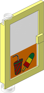 Door  1 x  4 x  5 Left with Trans Clear Glass with Drink and Ice Pop Sticker