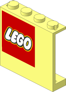 Panel  1 x  4 x  3 with Lego Logo Upper Left Sticker