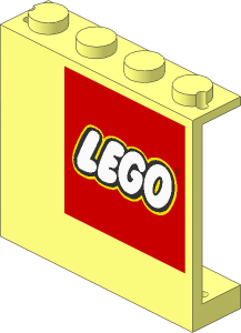 Panel  1 x  4 x  3 with Lego Logo Upper Right Sticker
