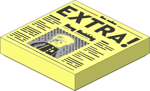 Tile  2 x  2 with Newspaper 'EXTRA!' and Policeman Pattern