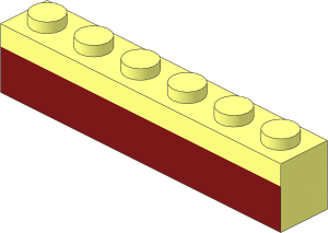 Brick  1 x  6 with Dark Red Bottom Stripe Pattern