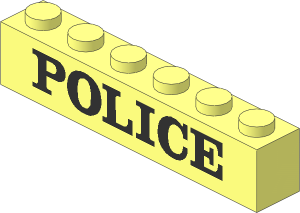 Brick  1 x  6 with Bold Black "POLICE" Pattern