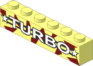 Brick  1 x  6 with "TURBO" Pattern