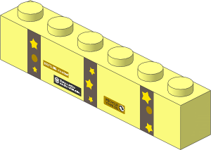 Brick  1 x  6 with Three Stickers on Four Windows Pattern