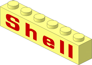Brick  1 x  6 with Red "Shell" Pattern