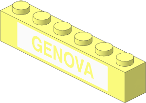Brick  1 x  6 with "GENOVA" on White Background Pattern
