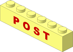 Brick  1 x  6 with "POST" Red Pattern