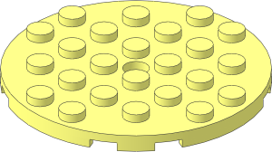 Plate  6 x  6 Round with Hole and Snapstud