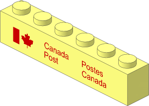 Brick  1 x  6 with Canada Post Logo Pattern