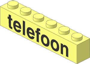 Brick  1 x  6 with "telefoon" Sticker