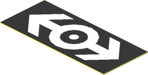 Sticker 0.6 x 1.5 with White Train Logo on Black Background