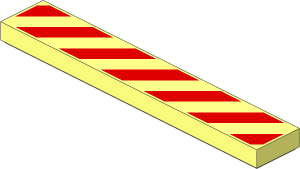 Tile  1 x  6 with Danger Red Stripes Pattern