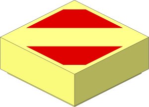 Tile  1 x  1 with Danger Red Stripes Pattern