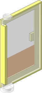 Door  1 x  4 x  5 Right with Trans Clear Glass with Five White Stripes Sticker