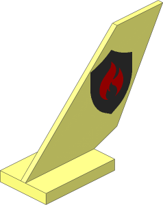Tail Shuttle  2 x  6 x  4 with Silver Fire Logo and Black Outline Pattern