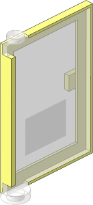 Door  1 x  4 x  5 Right with Trans Clear Glass with Open Hours "9-12 / 14-17" Sticker on Lower Section