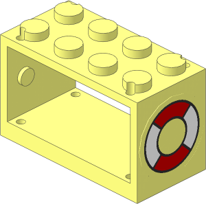 Hose Reel  2 x  4 x  2 Holder with Lifepreserver Sticker on Both Sides