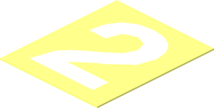 =Sticker  1.2 x  1 with White "2"